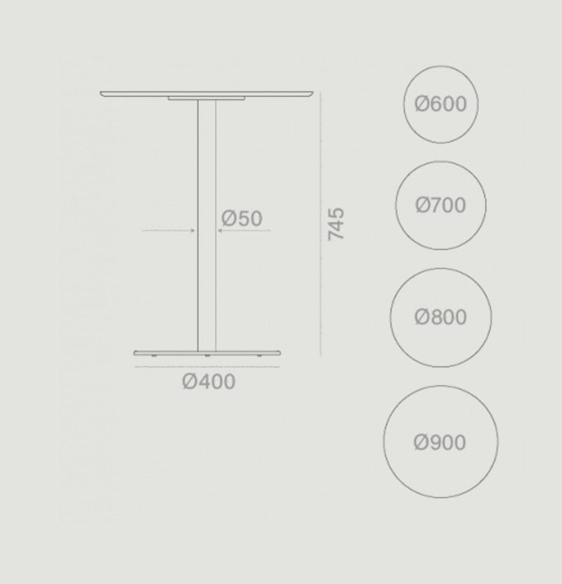 Basic Table con base y tapa circular
