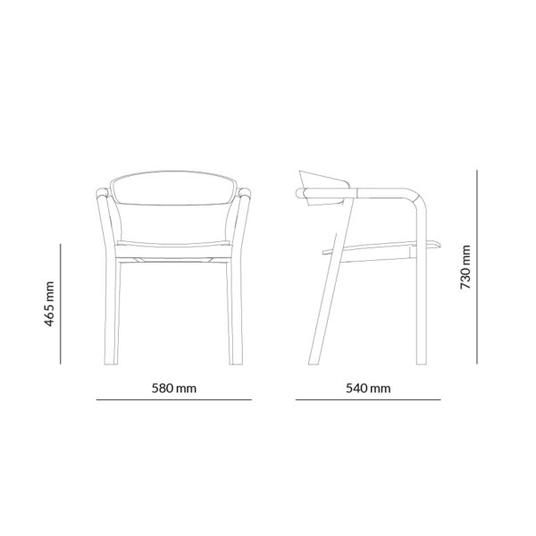 Silla Cécile metal tapizada